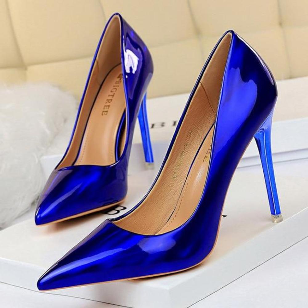 Pumps Leather High Heels Plus Sizes - Easy Pickins Store