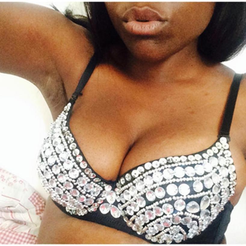 Punk Lady Goth Silver Push Up Studded Bra - Easy Pickins Store