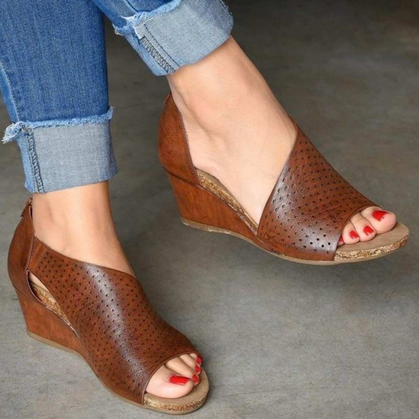 Sandals Rome Peep Toe Med Heels - Easy Pickins Store