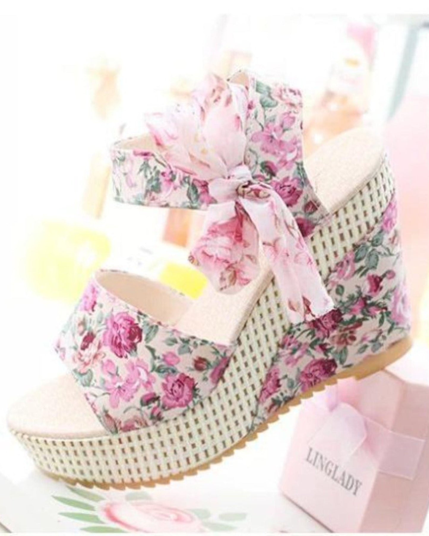 Slik Bow Platform Wedge Flip Flop Open Toe High Heel Sandals - Easy Pickins Store
