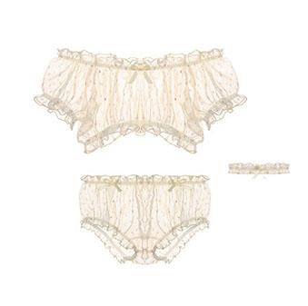 Sheer Ultra Thin Gauze Ruffles Off Shoulder Underwear - Easy Pickins Store