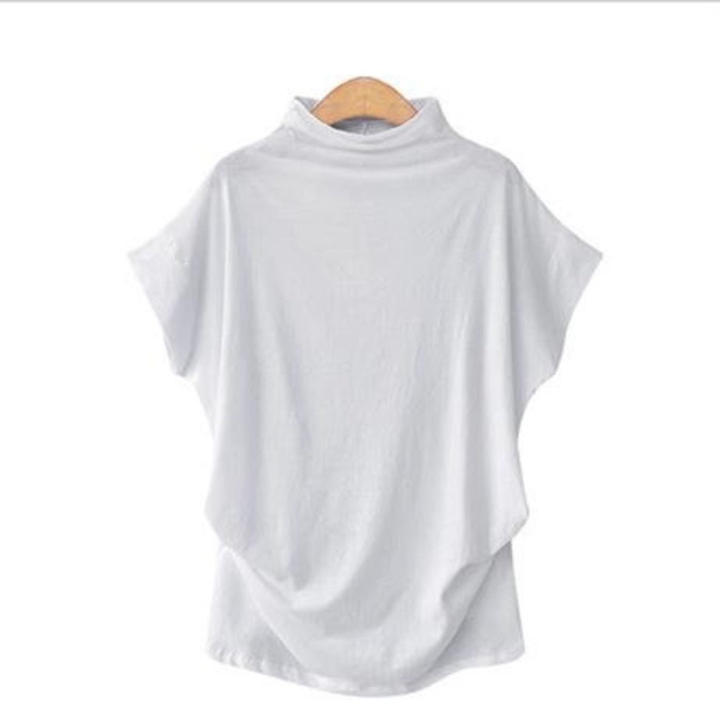 Short Batwing Sleeve Loose Turtleneck T-Shirt - Easy Pickins Store