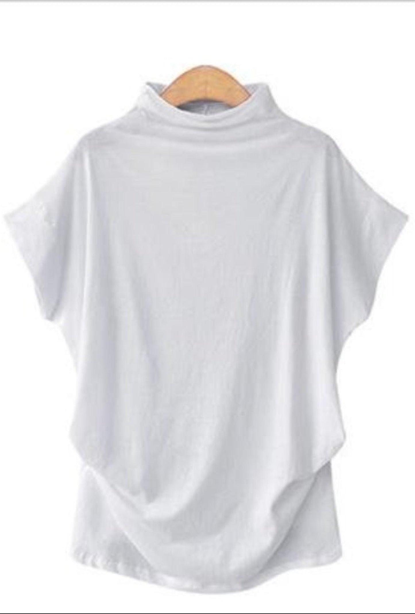 Short Batwing Sleeve Loose Turtleneck T-Shirt - Easy Pickins Store