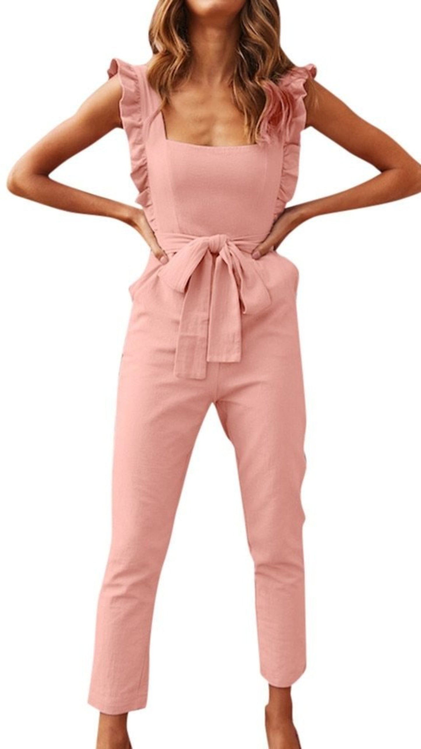 Sleeves Pockets High Waist Long Jumpsuit - Easy Pickins Store