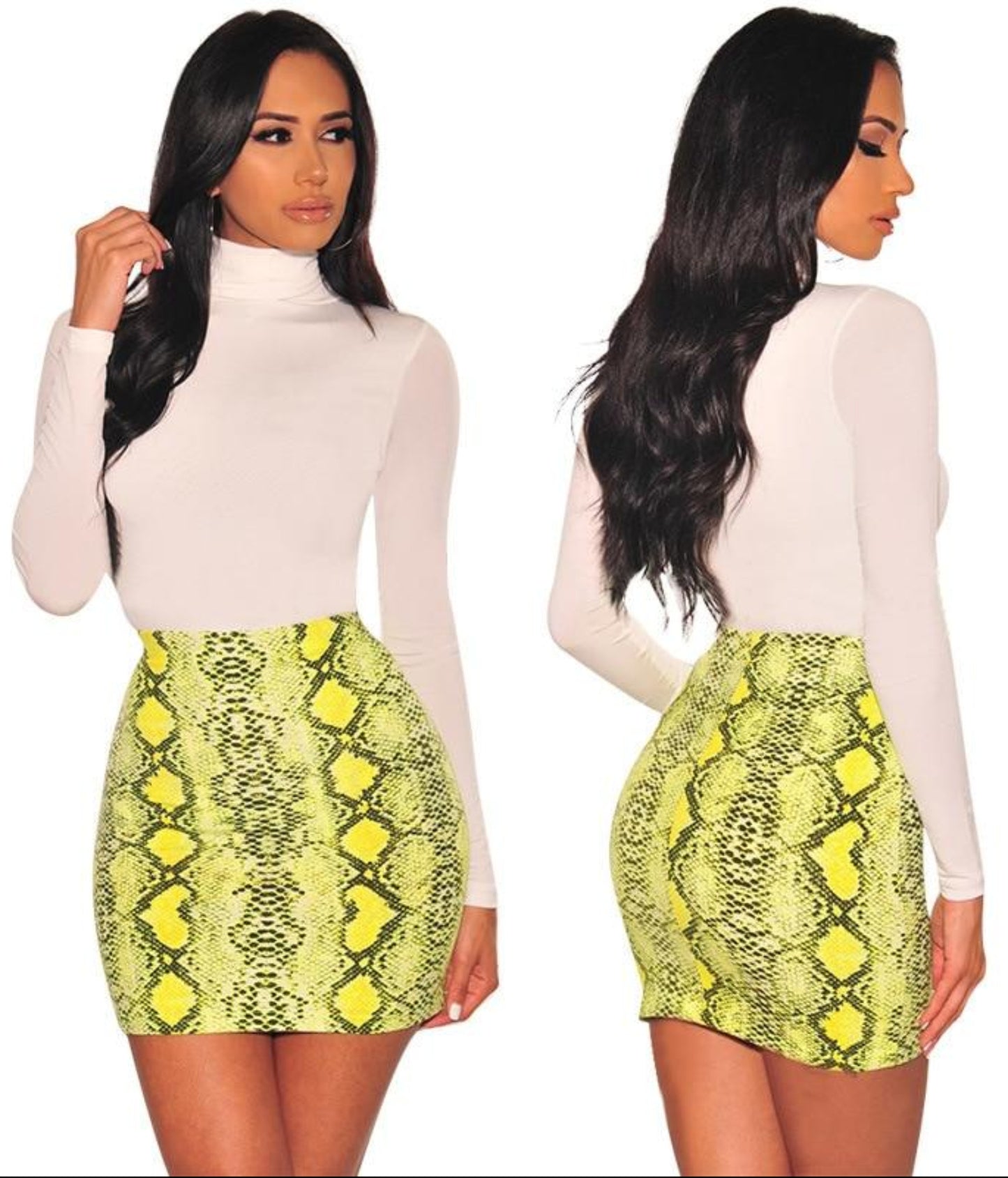 Snake Print High Waist Pencil Slim Mini Skirt - Easy Pickins Store