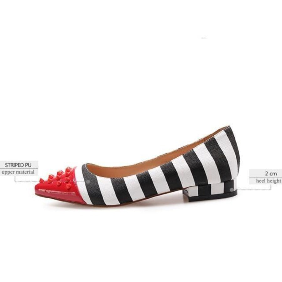 Studded High Heels 5 inch Pointed Toe Rivet Pumps Zebra Colorful - Easy Pickins Store