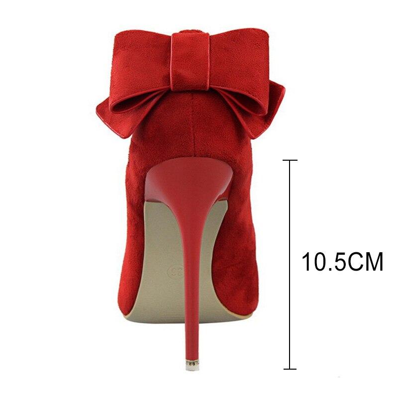 Suede Bow High Heels Pointed Toe Pumps - Easy Pickins Store