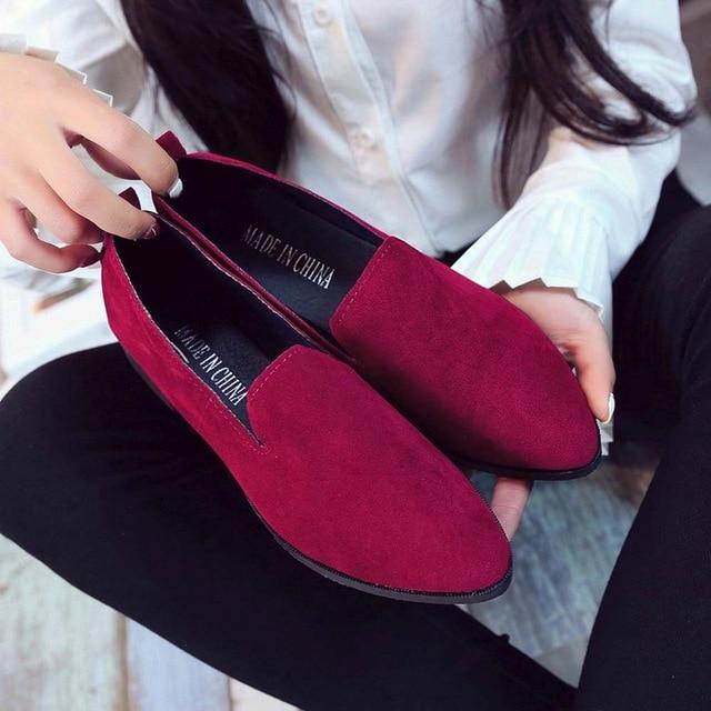 Suede Slip on Boat Comfortable Ballet Loafers - Easy Pickins Store