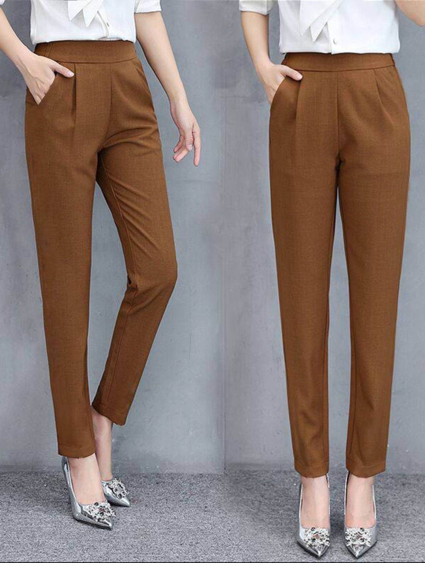 Thin Silk Ankle Length High Waist Flexible Pencil Pants - Easy Pickins Store