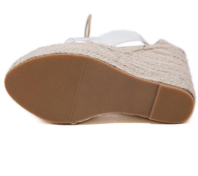 Transparent Lace Up Wedges High Heels Pumps - Easy Pickins Store