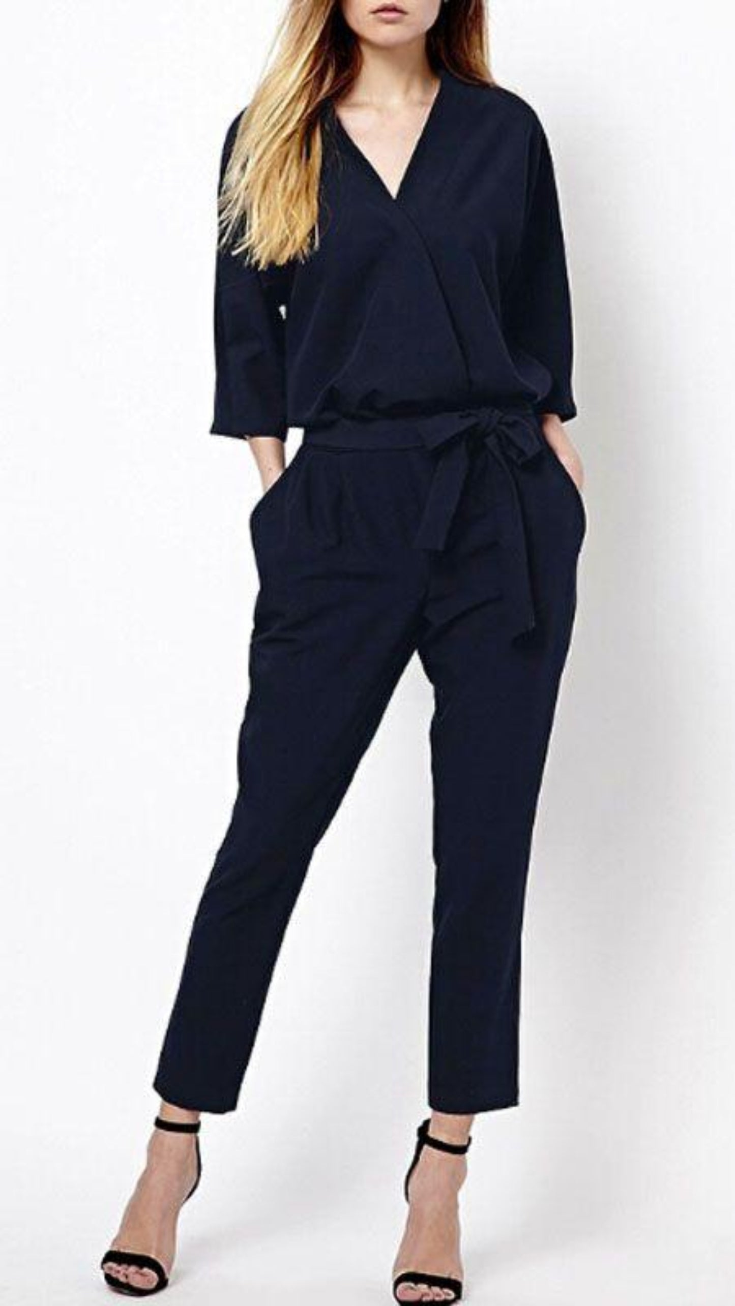 V Neck Long Romper Jumpsuit - Easy Pickins Store