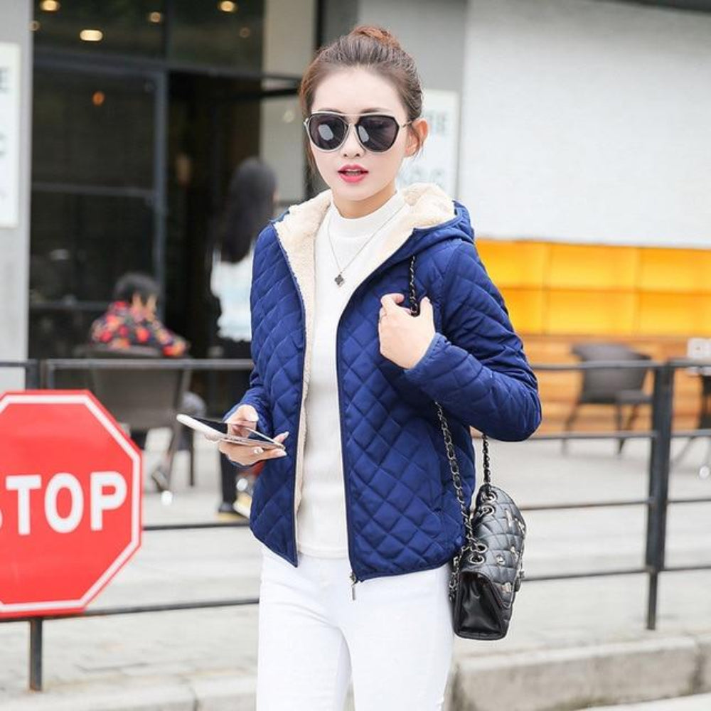 Velvet Hooded Cotton Zipper Jacket - Easy Pickins Store