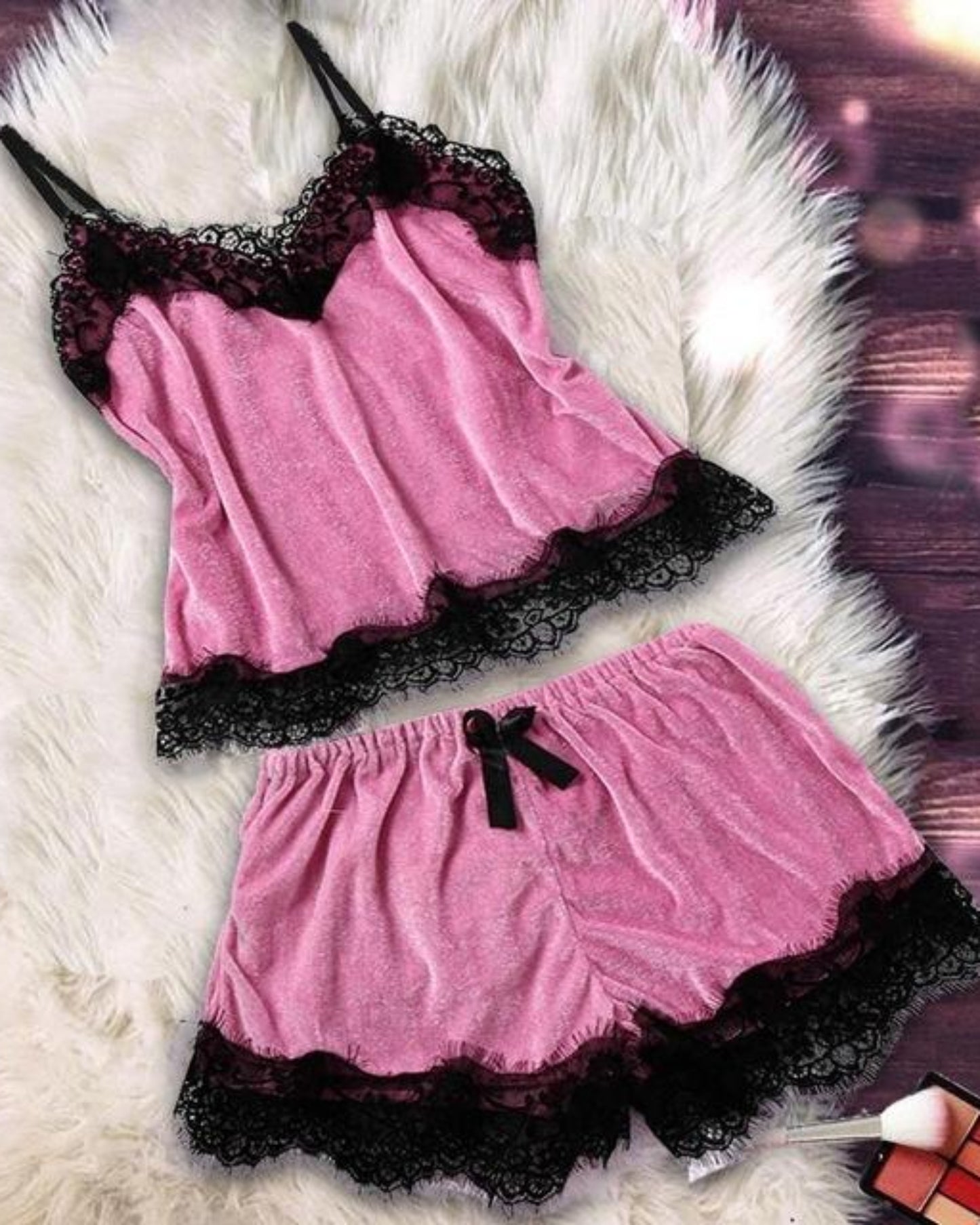 Velvet Sleepwear Pajama Set Top and Shorts - Easy Pickins Store