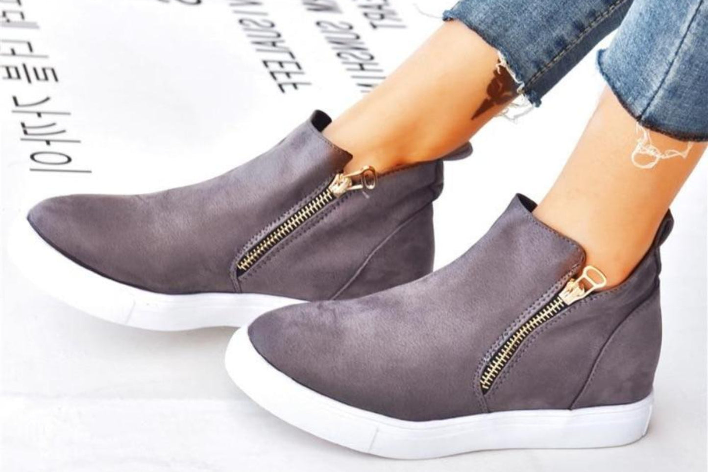 Vulcanize Sneakers High Top Flat Trainers - Easy Pickins Store
