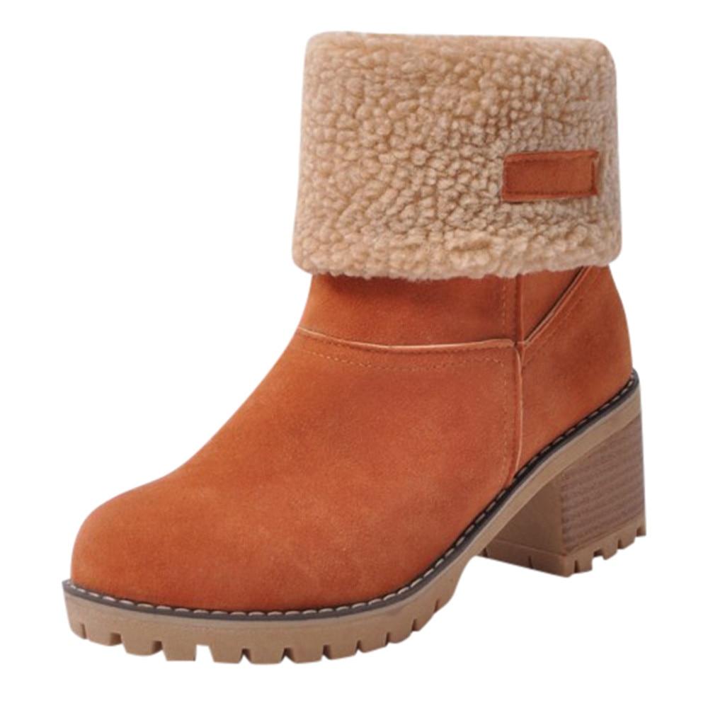 Warm Short Plush Flock Zipper Boots - Easy Pickins Store