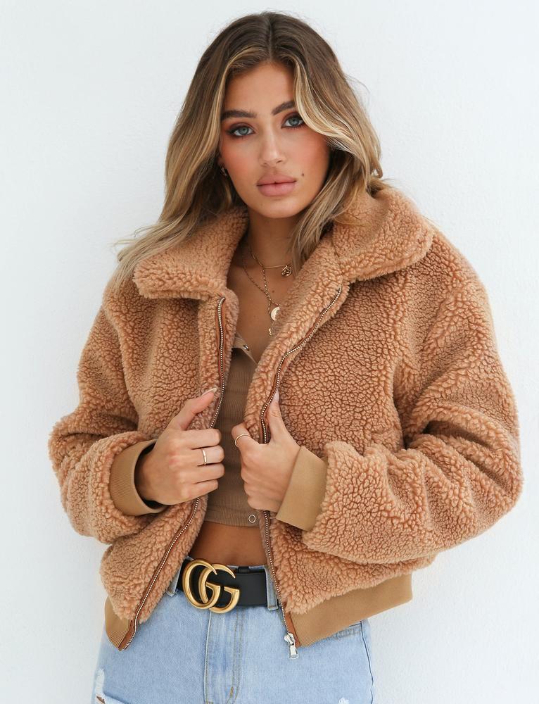 Warm Teddy Bear Fleece Zip Up Jacket Oversized Outdoor Coat - Easy Pickins Store