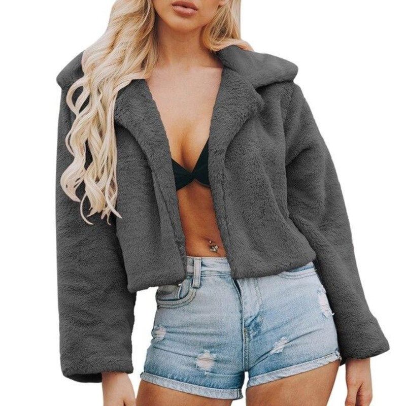 Women Faux Fur Long Sleeve Artificial Jacket - Easy Pickins Store