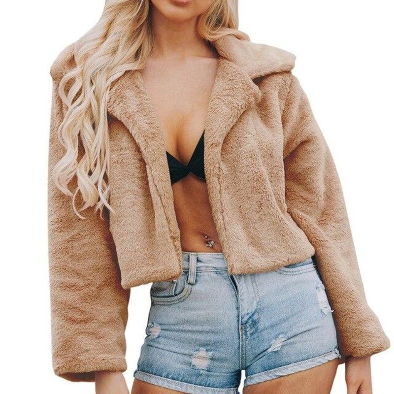 Women Faux Fur Long Sleeve Artificial Jacket - Easy Pickins Store