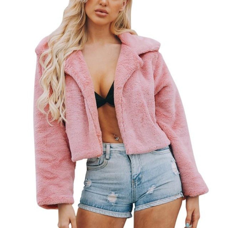 Women Faux Fur Long Sleeve Artificial Jacket - Easy Pickins Store