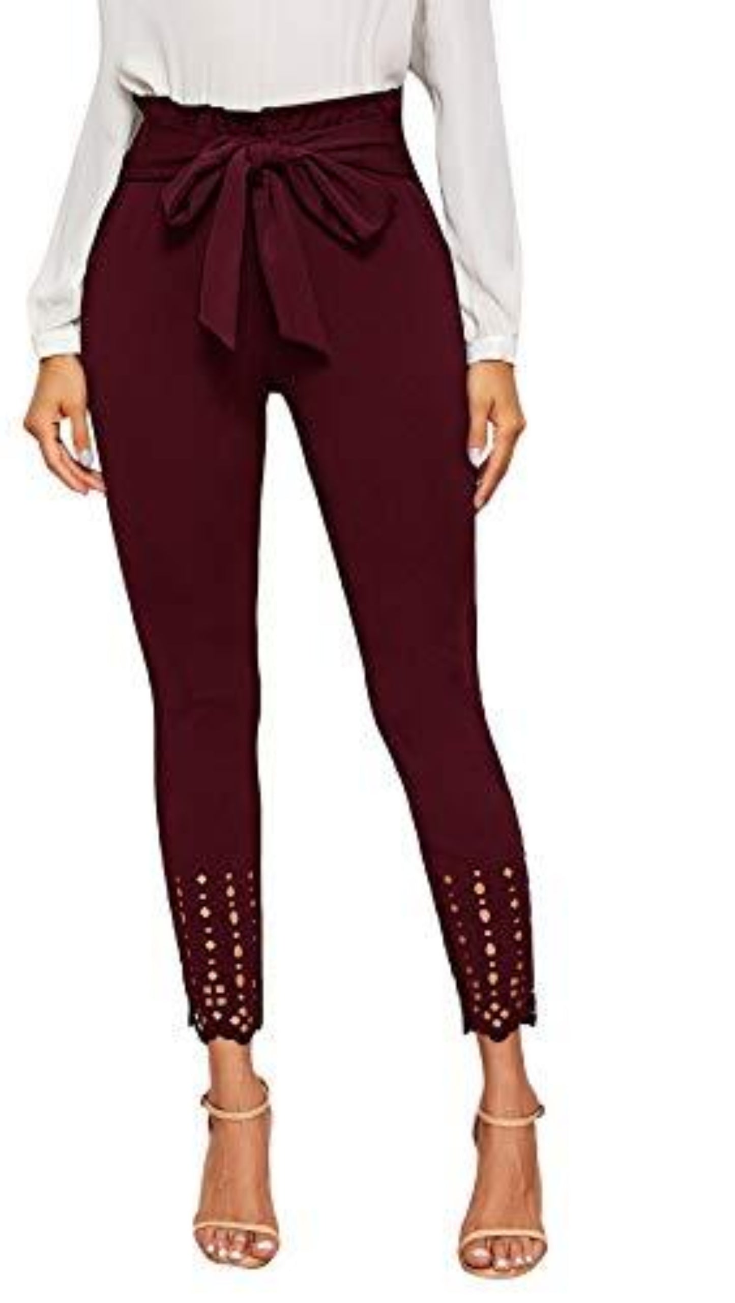 Women's Stretchy Workwear Office Skinny Pants with Belt - Easy Pickins Store