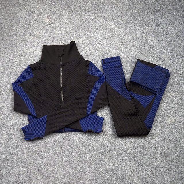 Yoga Suitwear Seamless Long Sleeve High Waist Sport Set - Easy Pickins Store