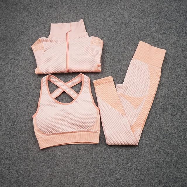 Yoga Suitwear Seamless Long Sleeve High Waist Sport Set - Easy Pickins Store