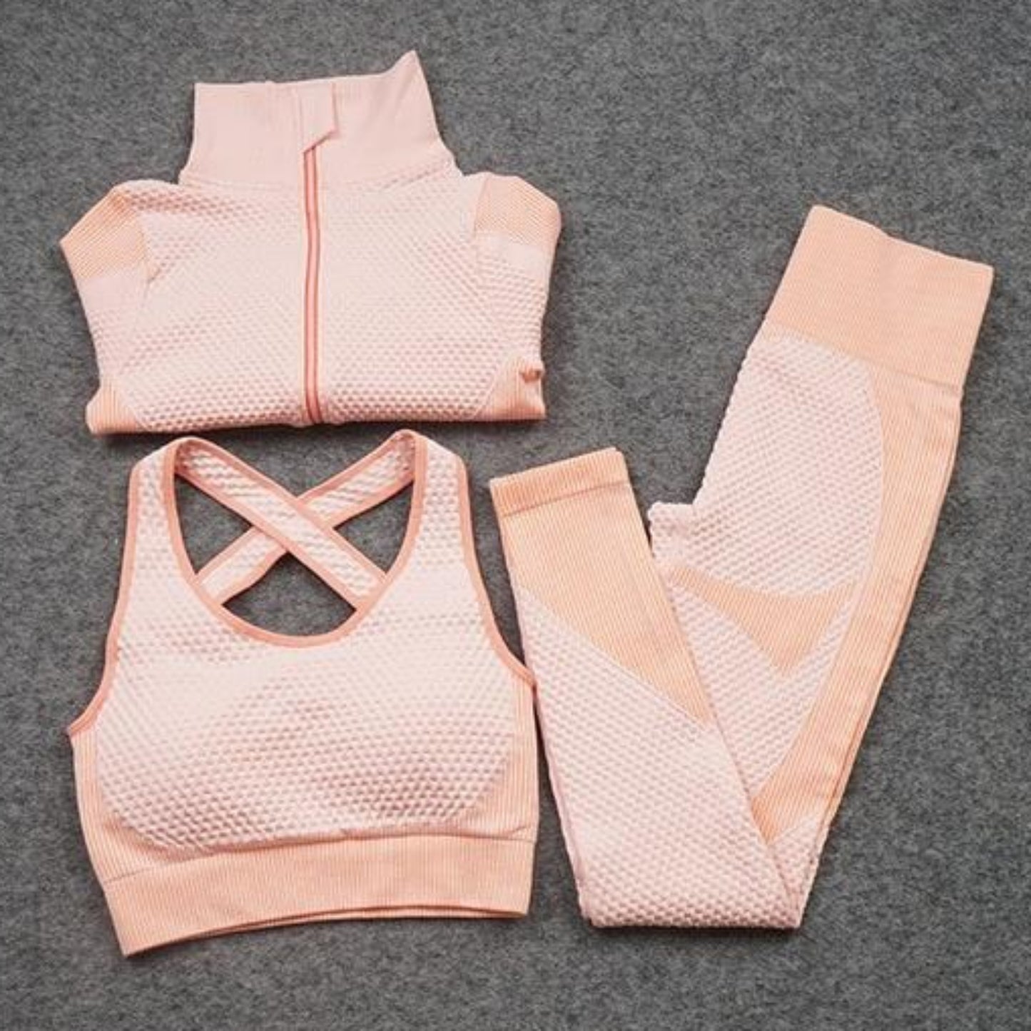 Yoga Suitwear Seamless Long Sleeve High Waist Sport Set - Easy Pickins Store