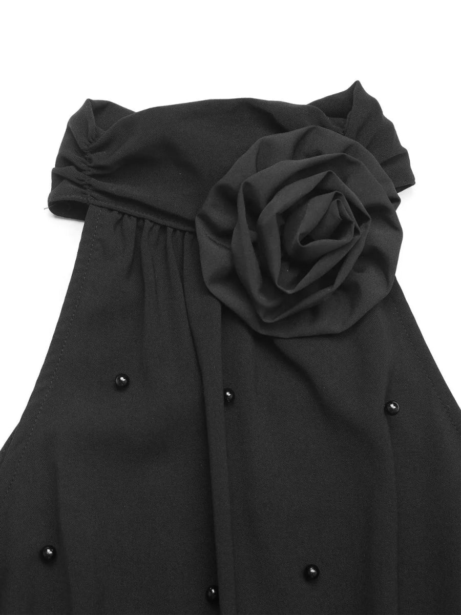 3D Flower Grecian Neck Bodysuit - Easy Pickins Store