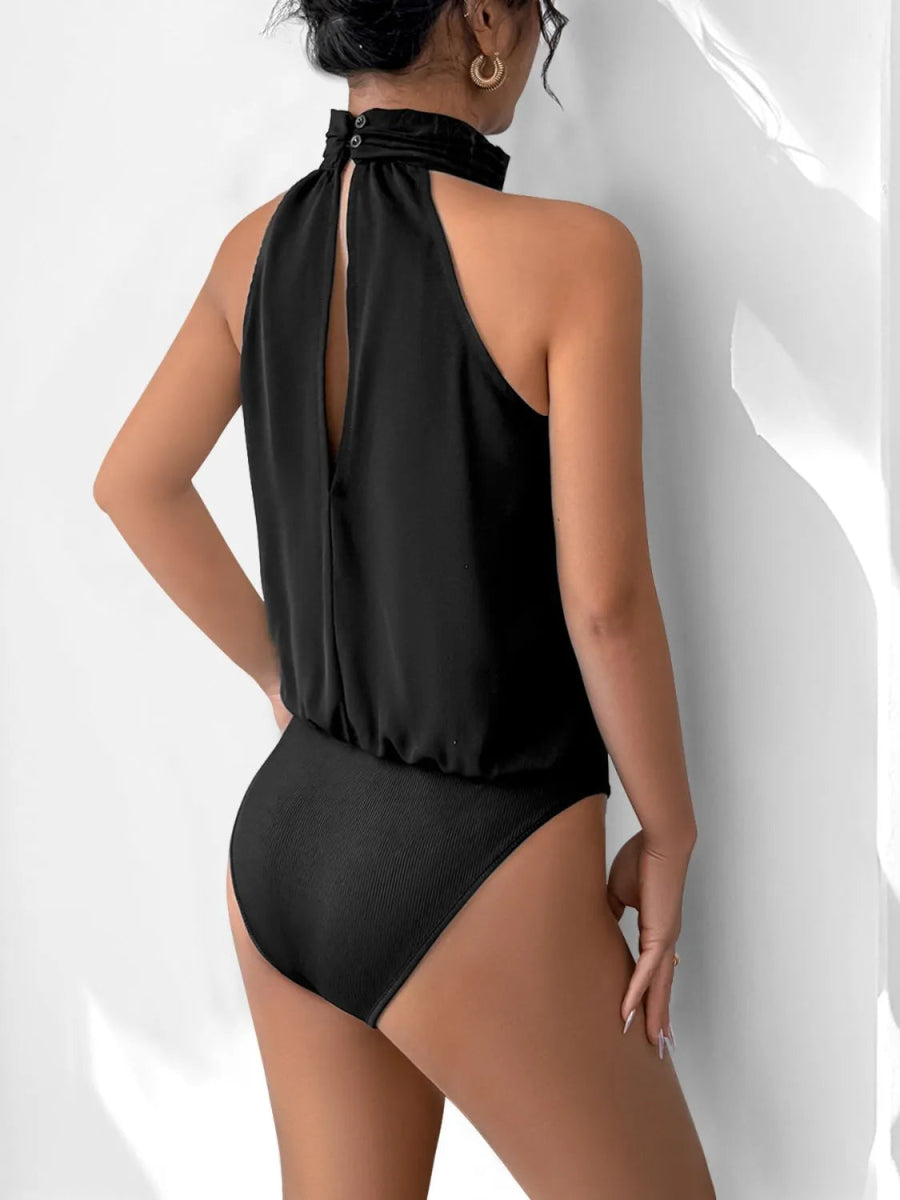 3D Flower Grecian Neck Bodysuit - Easy Pickins Store