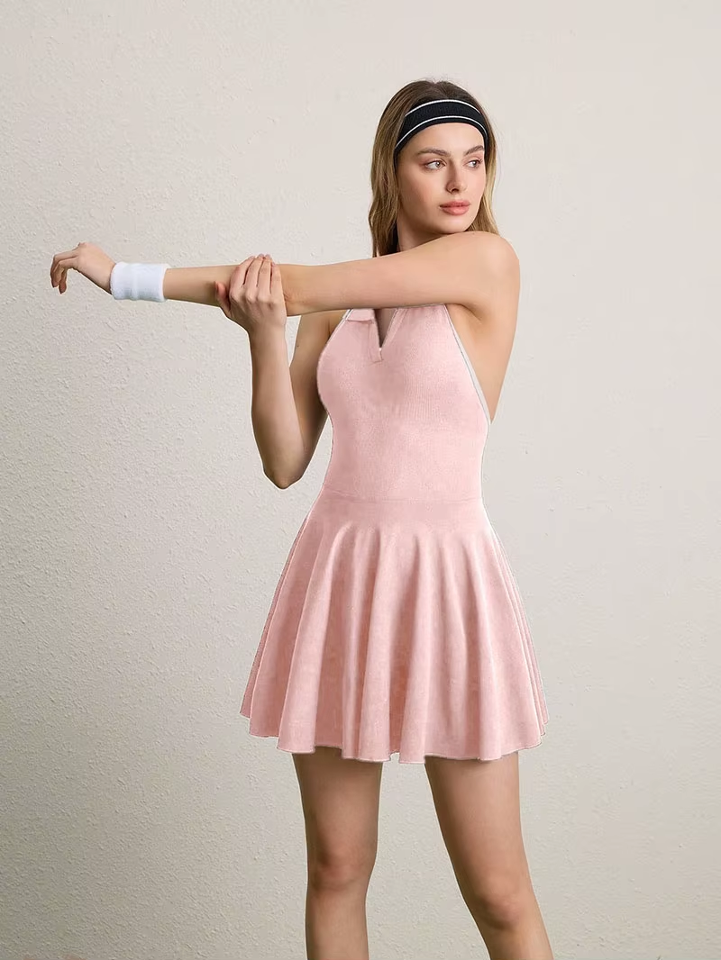 Backless Halter Neck Active Dress - Easy Pickins Store