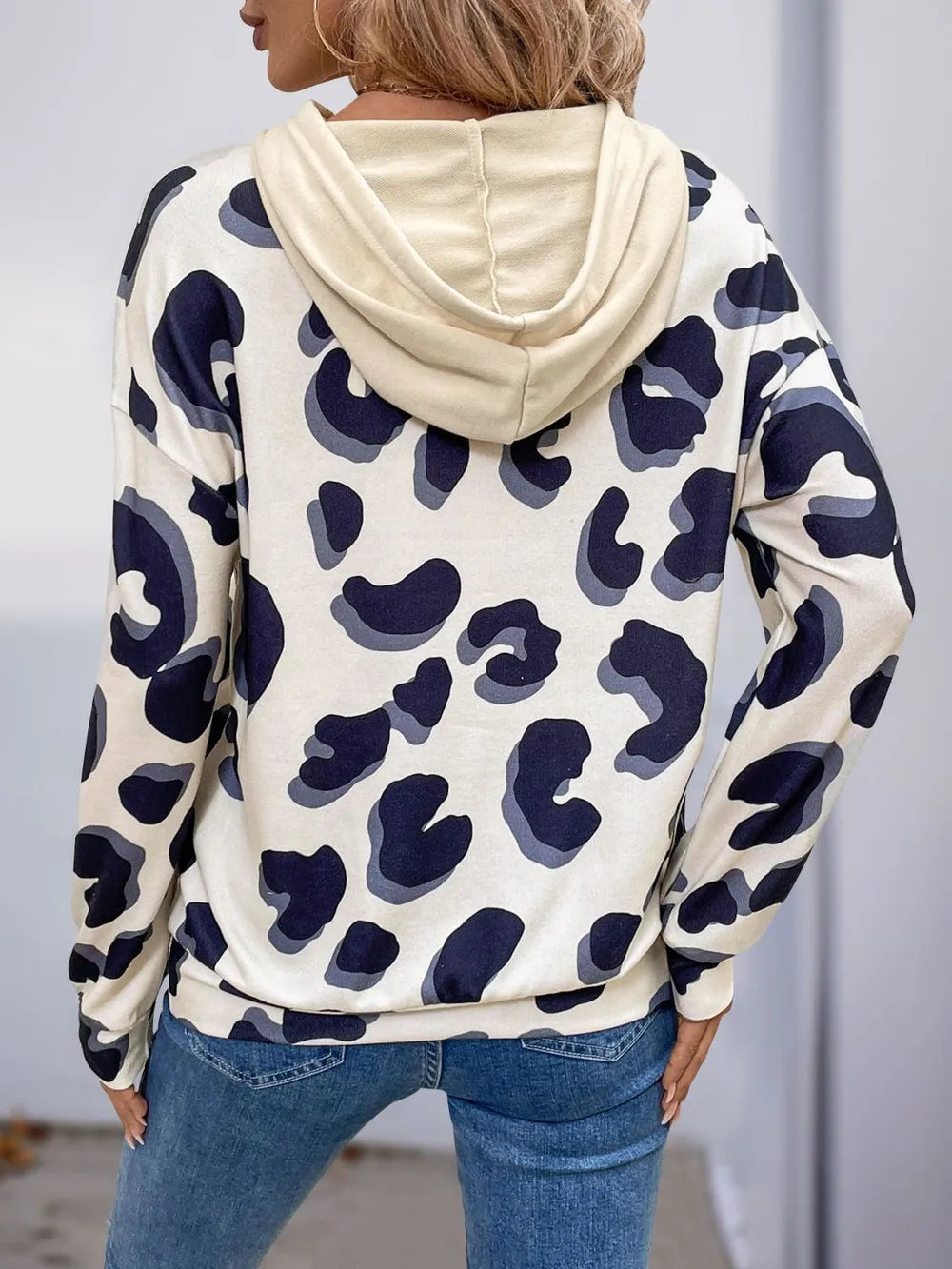 Drawstring Faux Layered Long Sleeve Hoodie | Easy Pickins