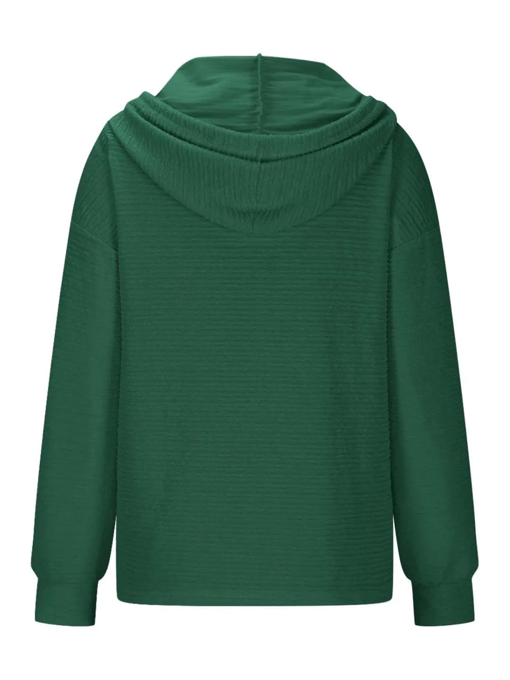 Drawstring Quarter Button Long Sleeve Hoodie | Easy Pickins