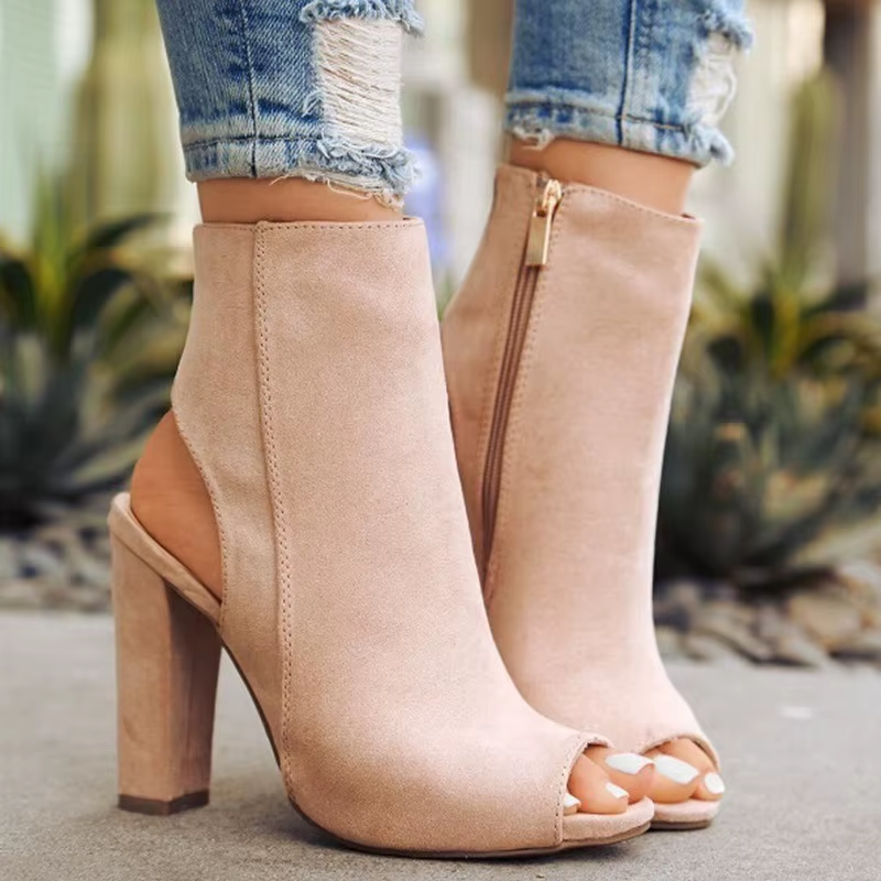 Gladiator High Heels Zipper Open Toe Pumps - Easy Pickins Store