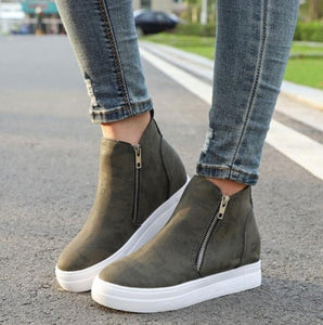 Sneakers Leaopard Platform High Slip on Breathable
