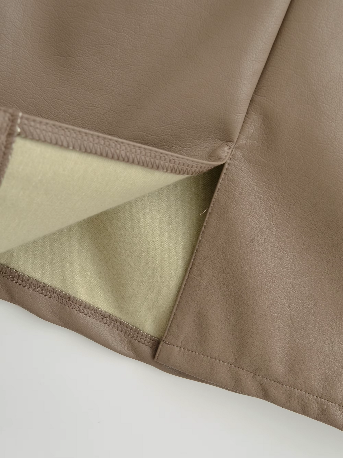 Women's Faux Leather Pencil Elegant High Waist Split Skirt