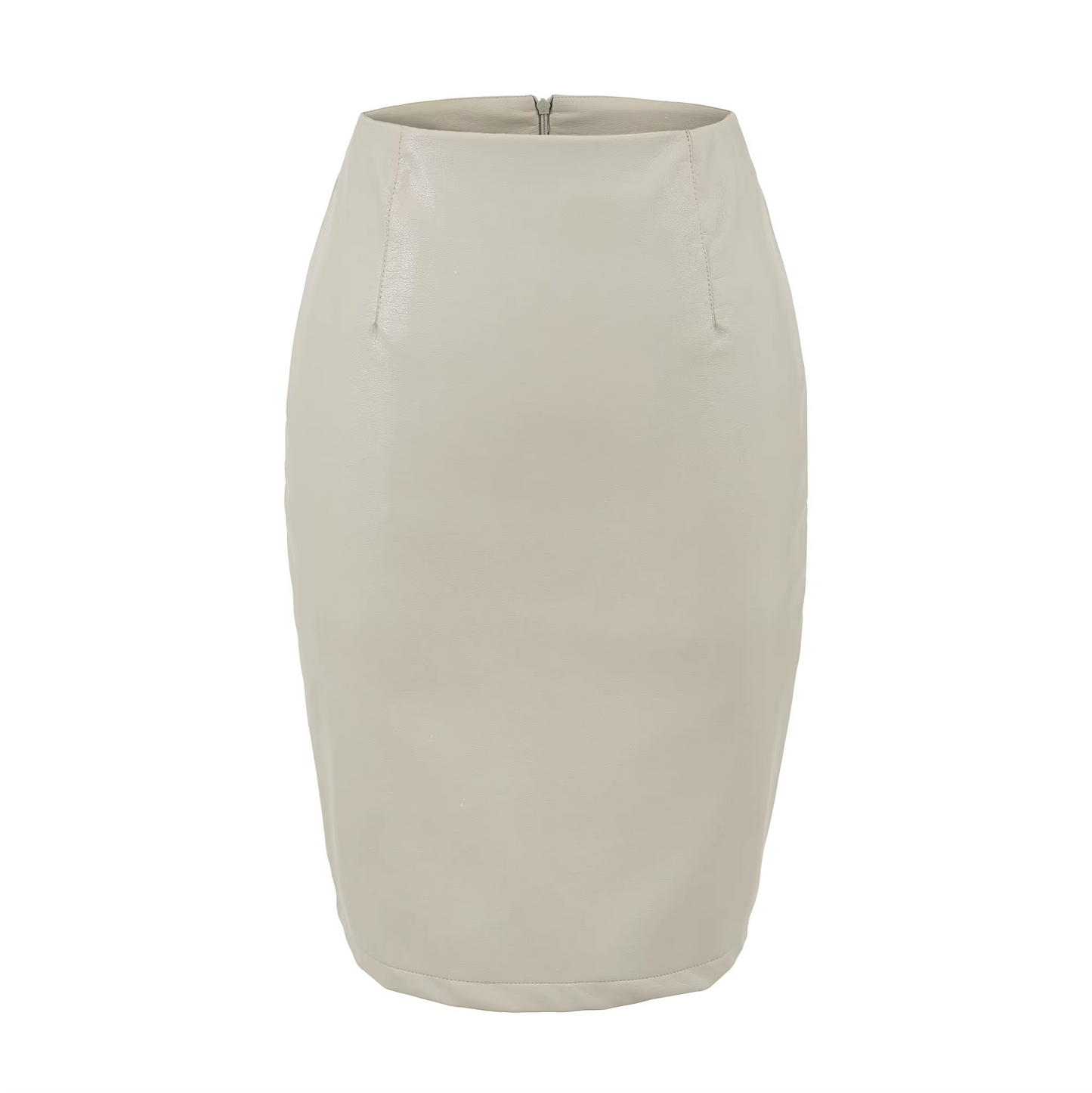 Women's Faux Leather Pencil Elegant High Waist Split Skirt