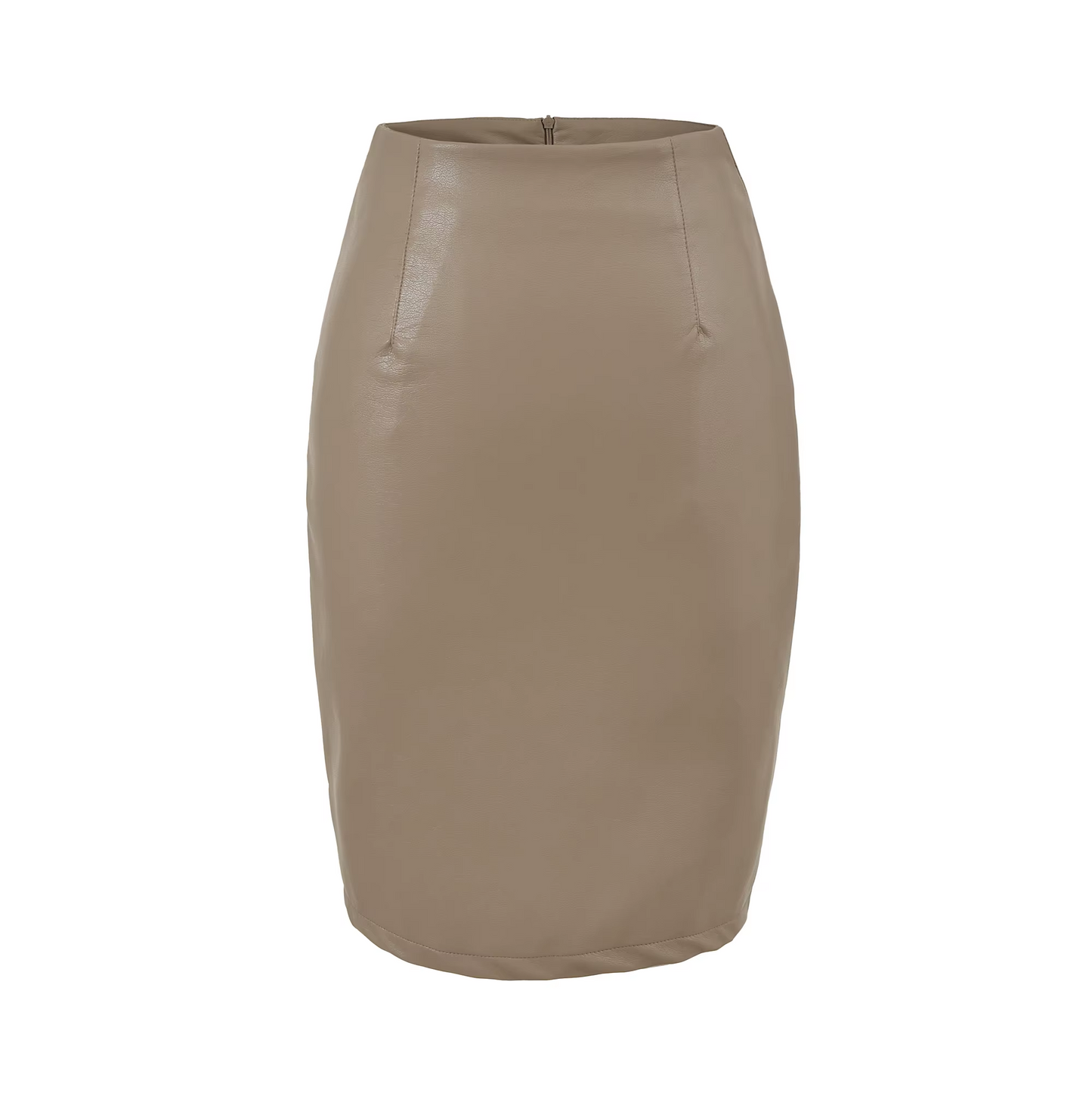 Women's Faux Leather Pencil Elegant High Waist Split Skirt