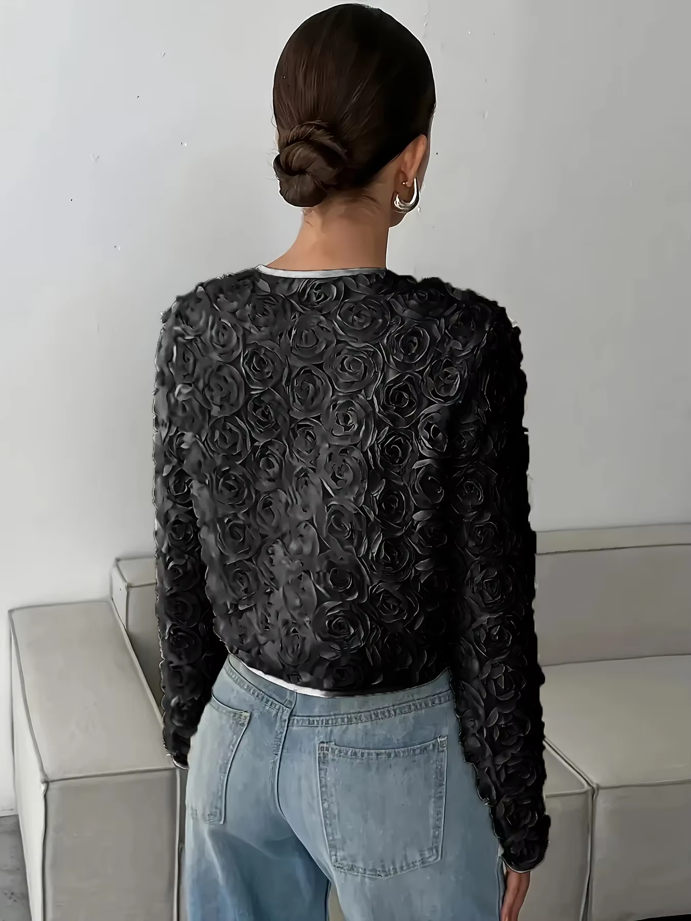 Mixed Fabric Chic Jacket