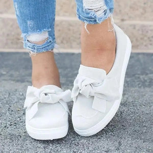 Platform Slip On Bow tie Sewing Loafers