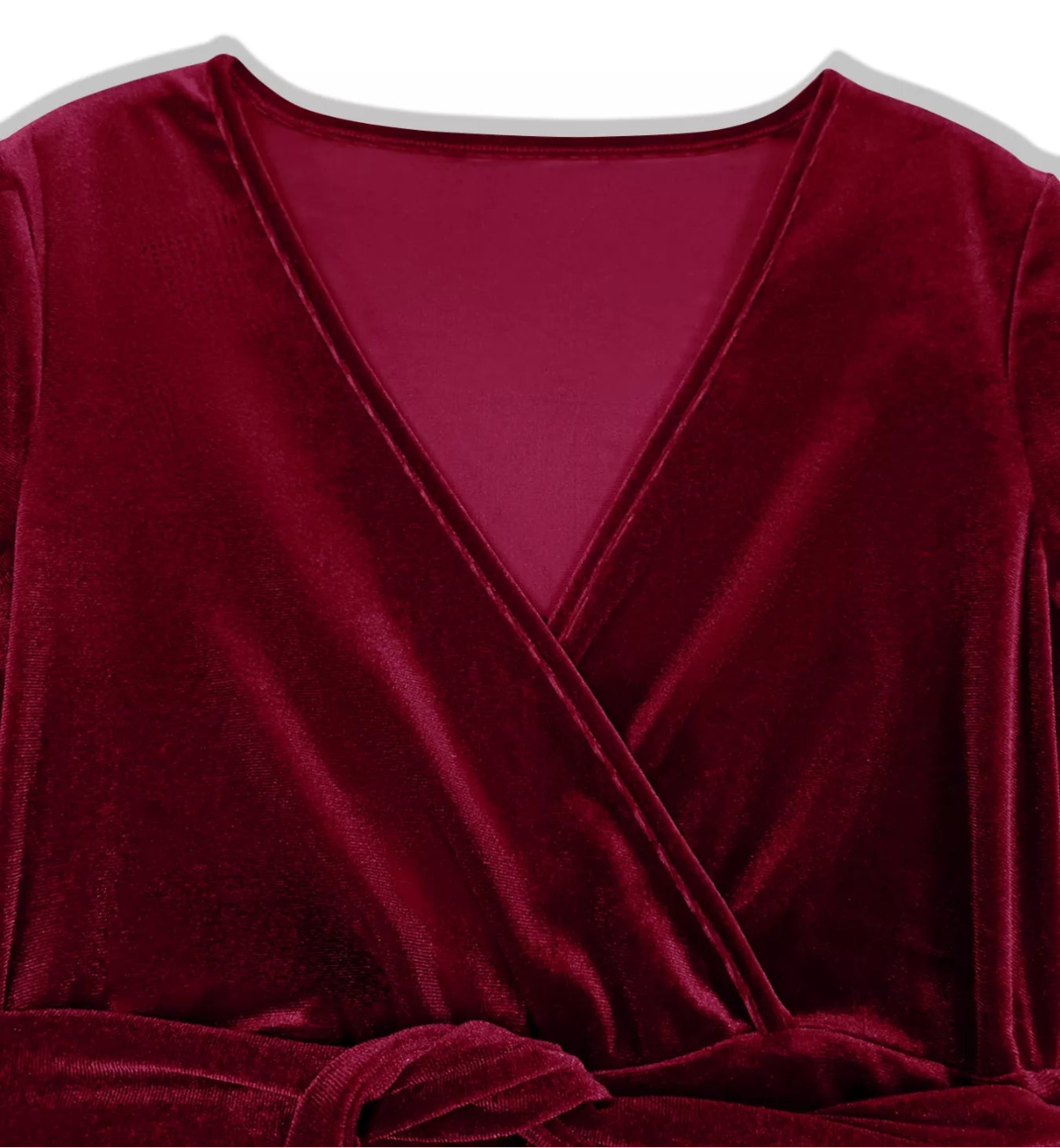 Velvet Wrap Surplice Maxi Dress