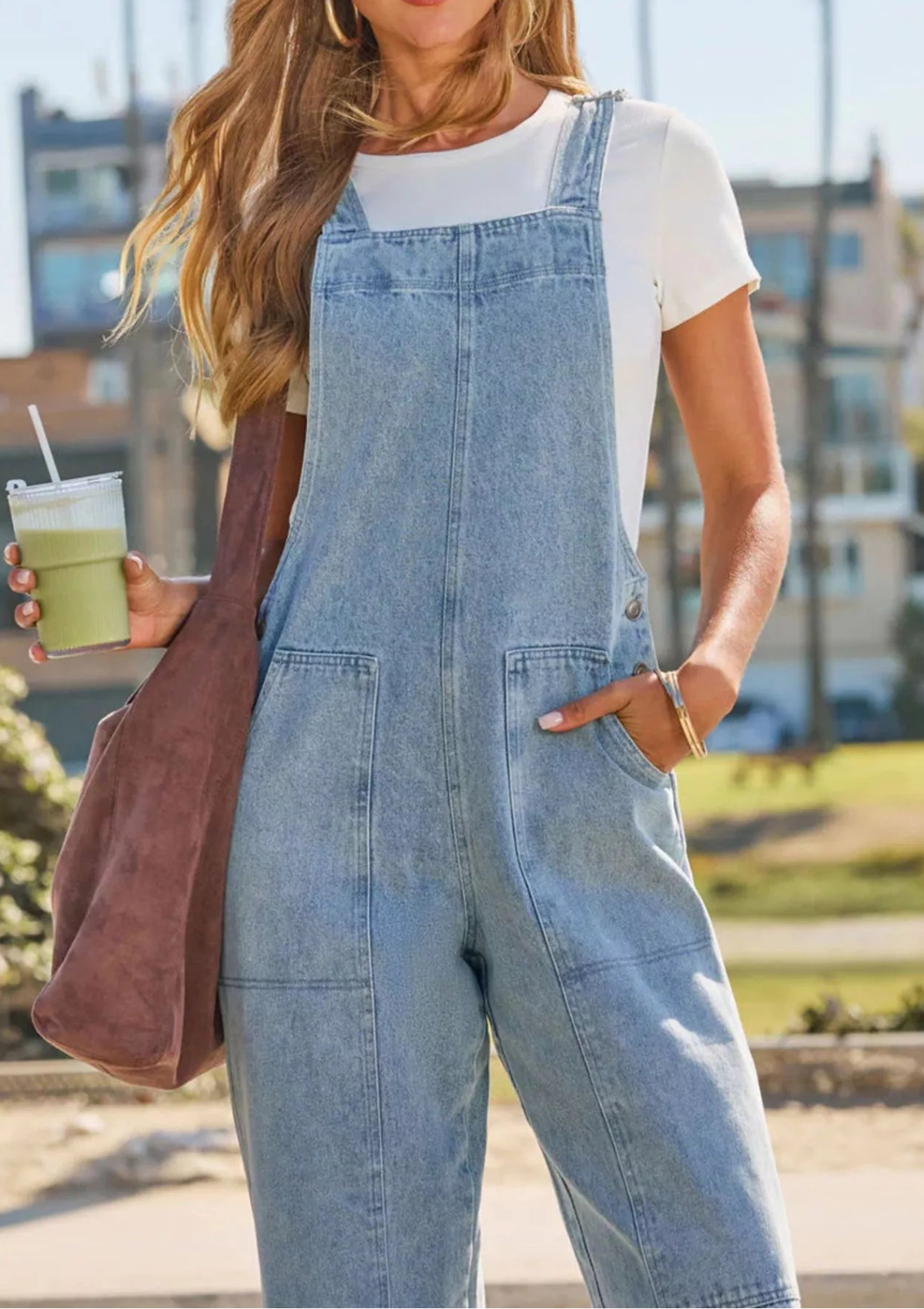 Wash Wide-Leg Denim Overall