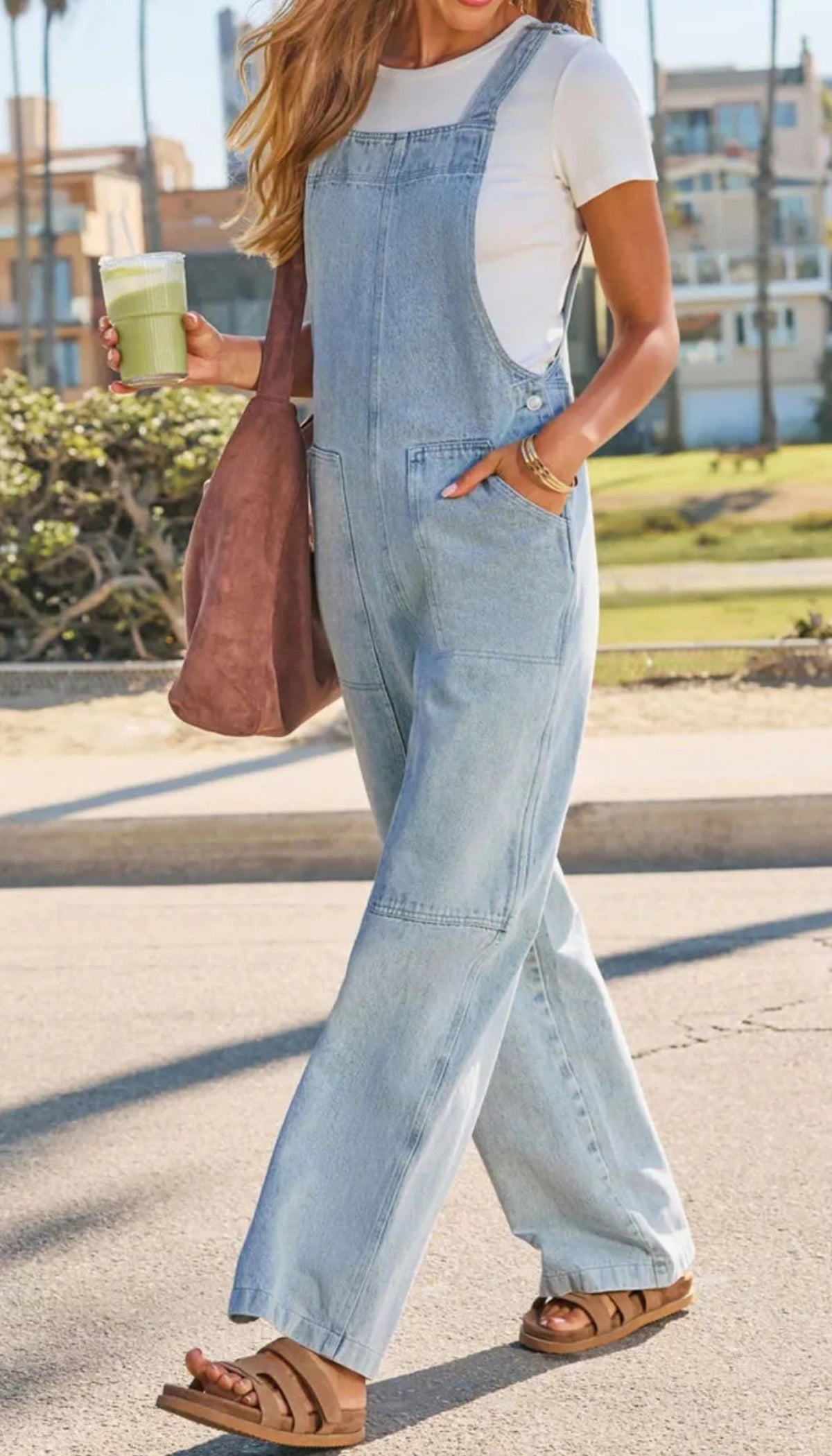 Wash Wide-Leg Denim Overall