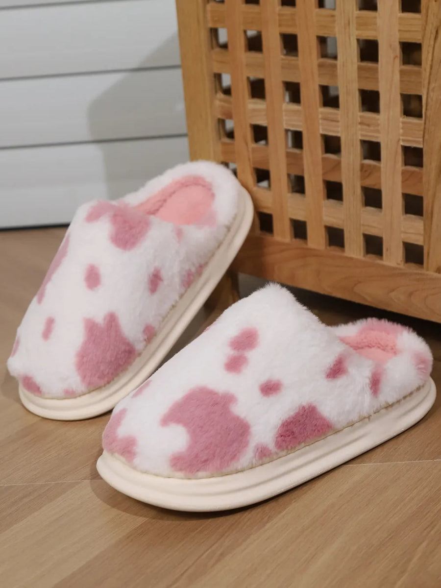 Animal Print Faux Fur Slippers - Easy Pickins Store