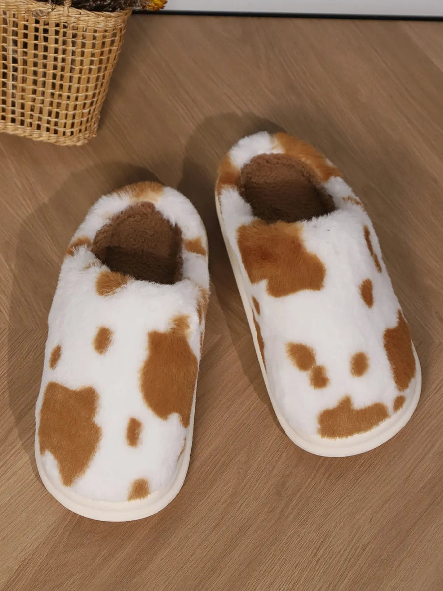 Animal Print Faux Fur Slippers - Easy Pickins Store
