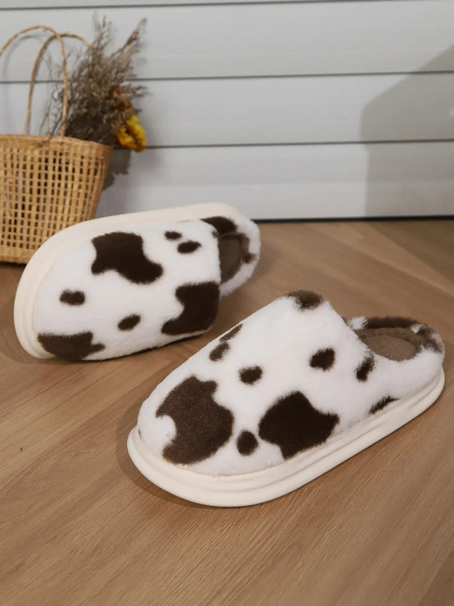 Animal Print Faux Fur Slippers - Easy Pickins Store