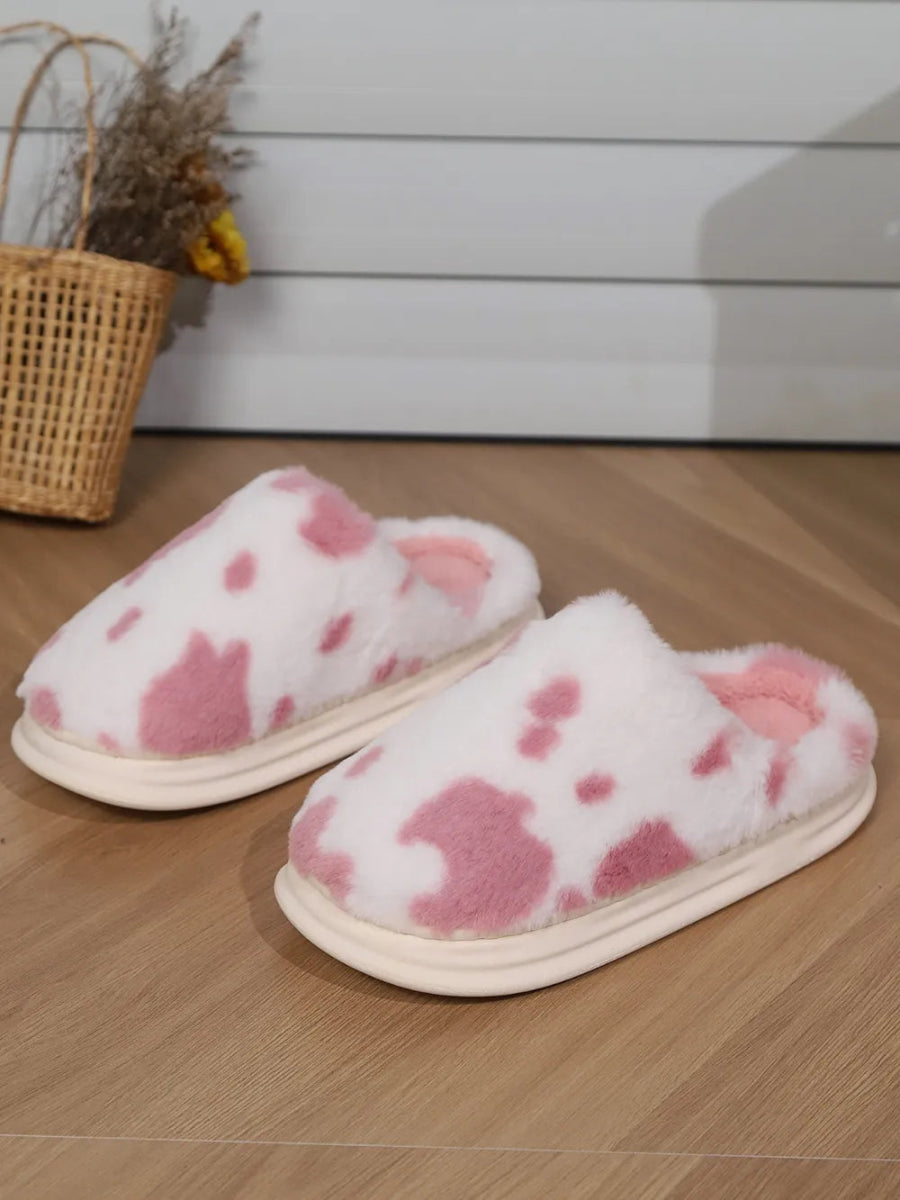 Animal Print Faux Fur Slippers - Easy Pickins Store