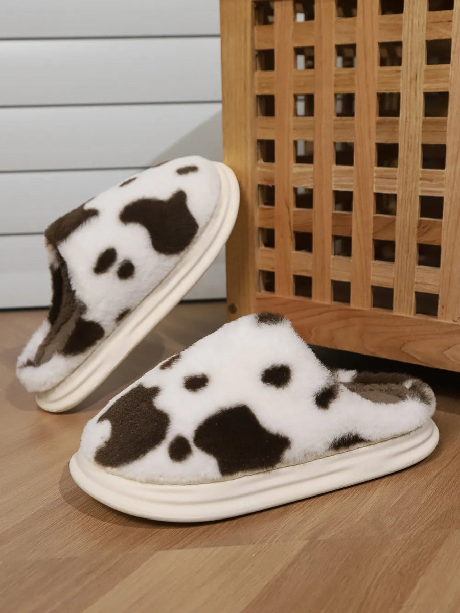 Animal Print Faux Fur Slippers - Easy Pickins Store