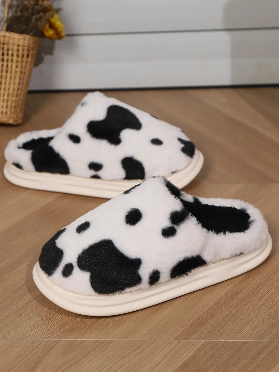 Animal Print Faux Fur Slippers - Easy Pickins Store