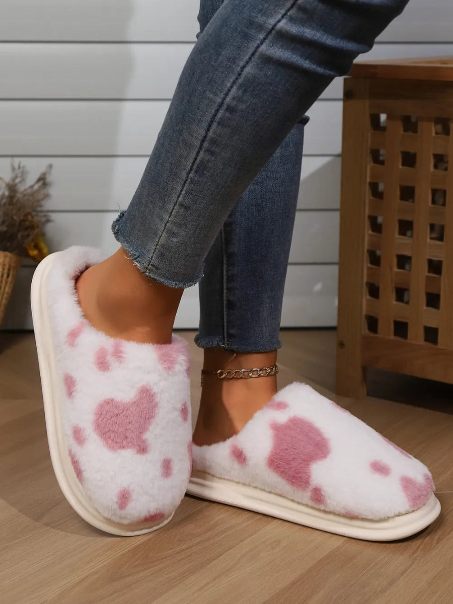 Animal Print Faux Fur Slippers - Easy Pickins Store