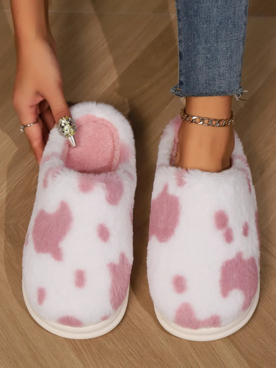Animal Print Faux Fur Slippers - Easy Pickins Store